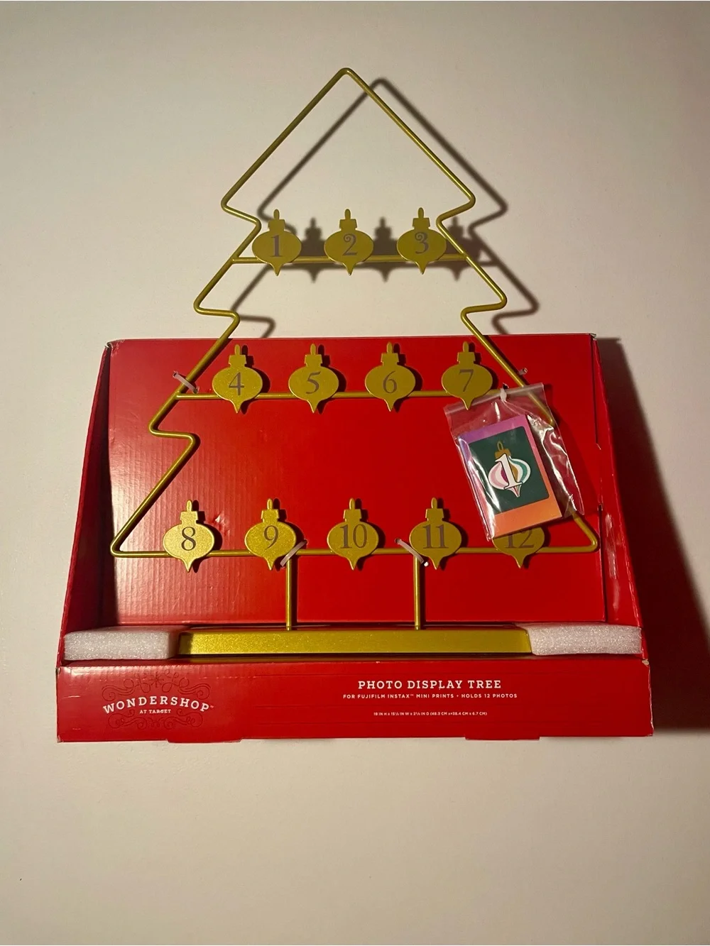 Target Wondershop Gold Instax Mini 12 Day Photo Display Tree Advent Calendar NWT